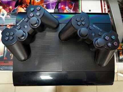 PlayStation 3 Super Slim PS3 SS 1Tb + топигры + 2