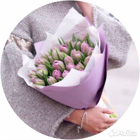 Букет из 31 пионовидного тюльпана, доставка цветов