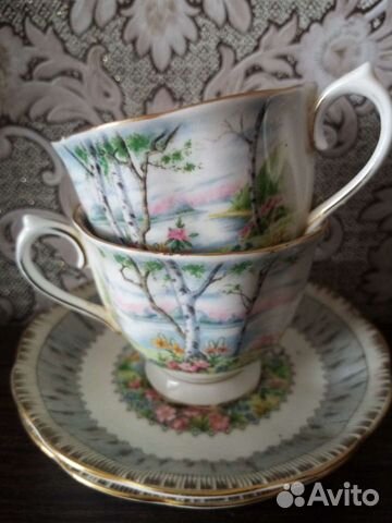 Чашка с блюдцем фарфор