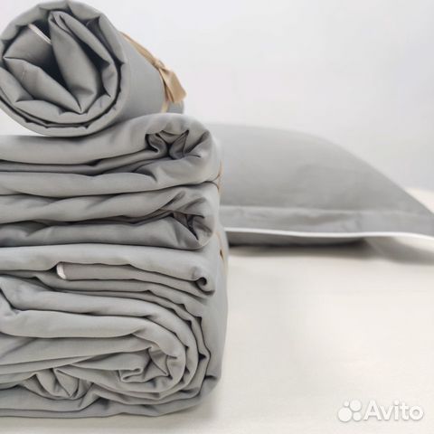 Постельное белье из Люкс-сатина 400тс серый