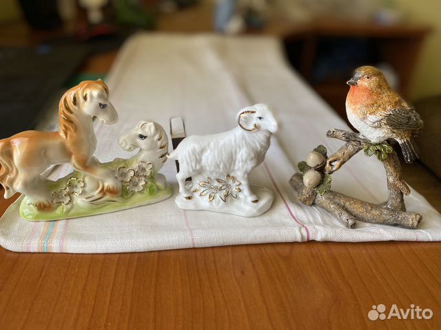 Фарфор СССР, лазерн.гравировка, фигурки зверей