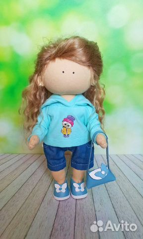 Кукла текстильная + 9 нарядов