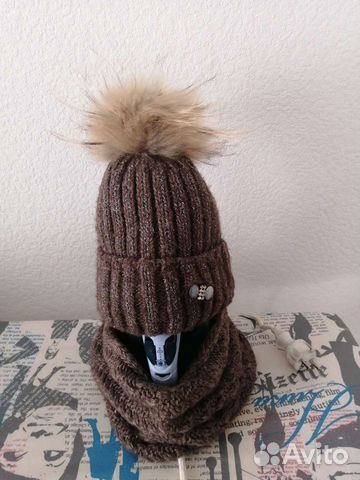 Шапка и снуд для девочки зима