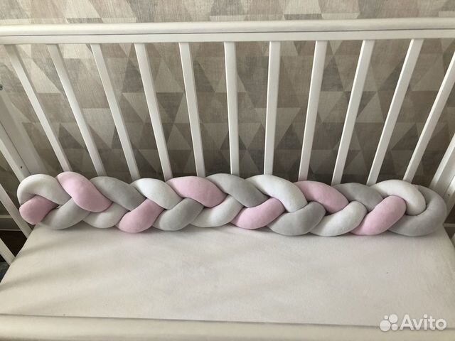 Бортики в кроватку (косичка+подушки)