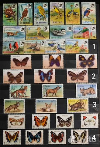 Коллекция марок Фауна 60-90х 10 (чистые)