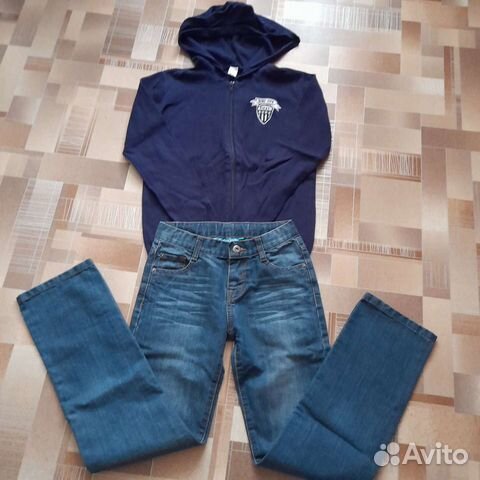 Джинсы и кофта на мальчика. Рост 140