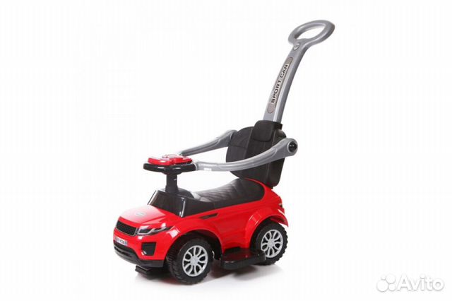 Каталка детская с ручкой Sport Car красный