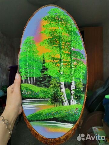 Пано-картина на срезе дерева