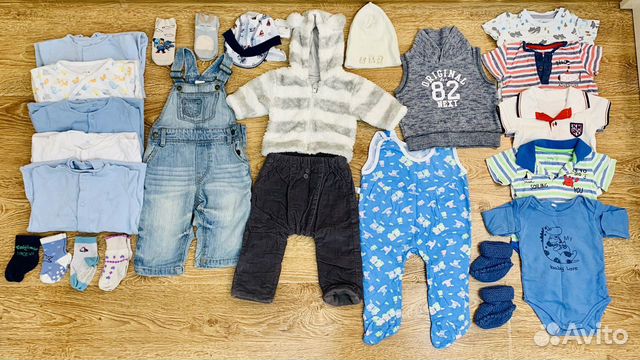 Пакет вещей для мальчика р.68, на 3-6 мес., 24 шт