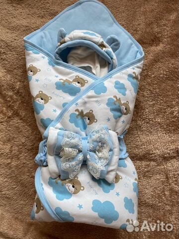 Конверт одеяло на выписку для мальчика