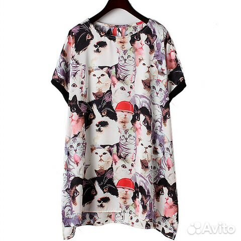 Плюсайз туника с милыми кошечками