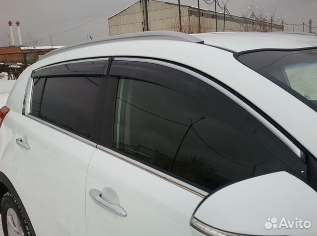 Дефлекторы окон с хром-молдингом для KIA / Киа