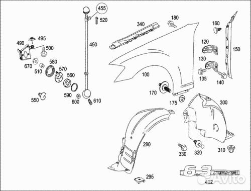 Крыло правое Новое Mercedes-Benz W221