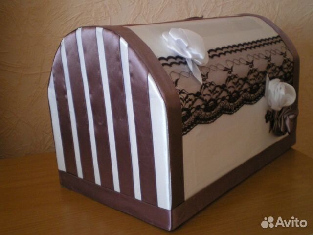 Комплект: бокалы свадебные и сундучок для денег Комплект: бокалы свадебные и сундучок для денег