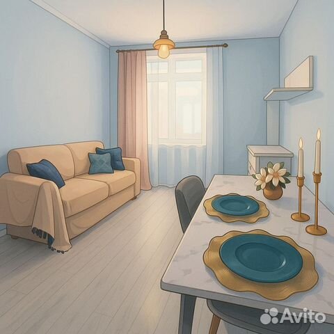 

1-к. квартира, 31,7 м², 2 кровати