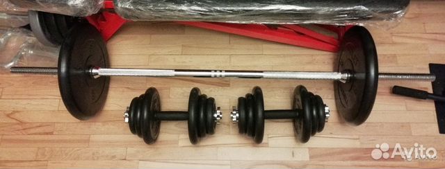 Штанга с гантелями 88кг Штанга с гантелями 88кг
