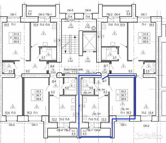 1-к квартира, 42 м², 5/9 эт.