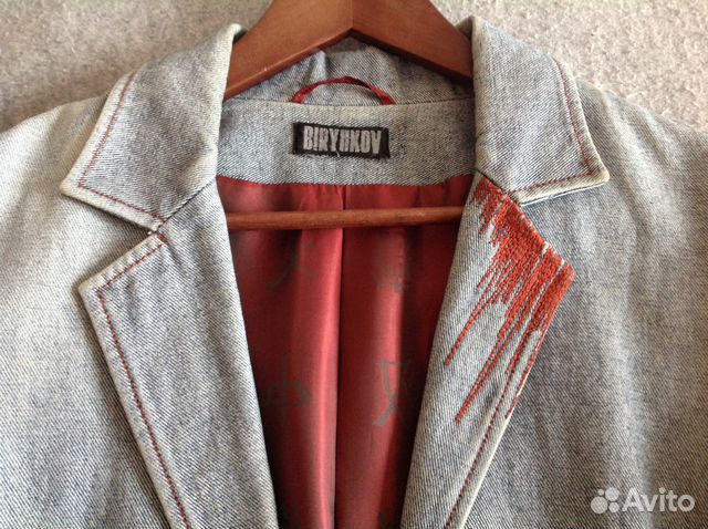 Пальто дизайнерское джинсовое biriukov S-M Пальто дизайнерское джинсовое biriukov S-M