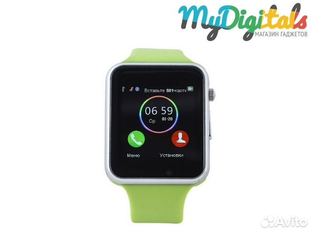 Умные часы телефон Smart Watch A1 Зеленые
