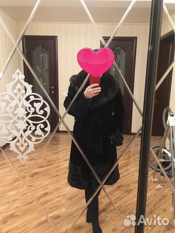 Шуба норковая с соболем
