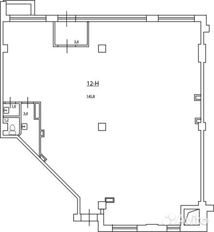 Помещение свободного назначения, 154.8 м² Помещение свободного назначения, 154.8 м²