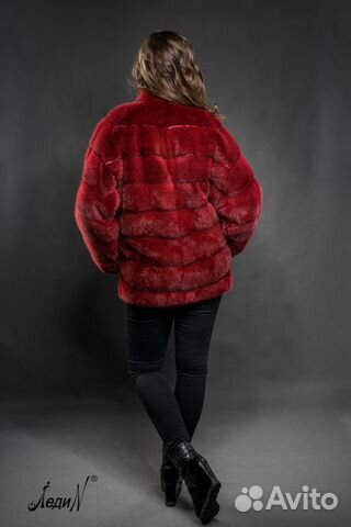 Шуба норковая Бордо, 75см, р. 48-52