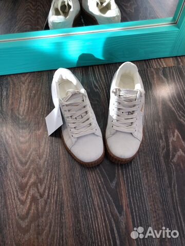 Кроссовки Puma by Rihanna бежевые натуральная замш