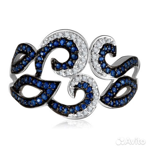 Золотое кольцо с сапфирами и бриллиантами Золотое кольцо с сапфирами и бриллиантами