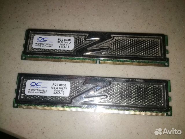 Два модуля памяти OCZ DDR2 dimm 1 Гб PC2-8000 Два модуля памяти OCZ DDR2 dimm 1 Гб PC2-8000