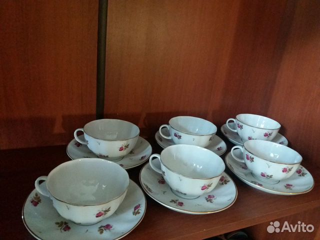 Набор чашек с блюдцами СССР (фарфор 1 сорта)