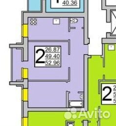 2-к квартира, 53 м², 10/10 эт. 2-к квартира, 53 м², 10/10 эт.