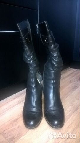 Сапоги зимние кожаные (мех внутри натуральный)