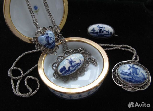 Старинные Фарфоровые Украшения Серебро