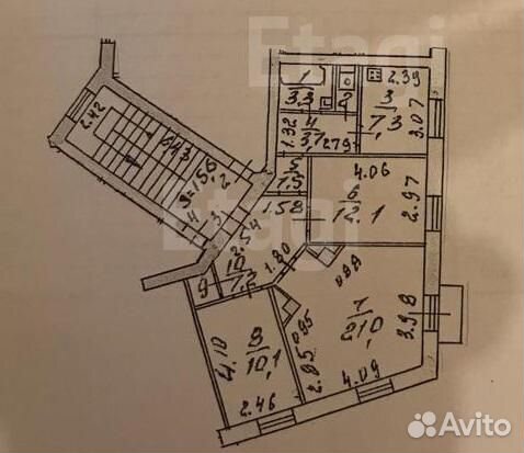 3-к квартира, 68.9 м², 2/3 эт. 3-к квартира, 68.9 м², 2/3 эт.
