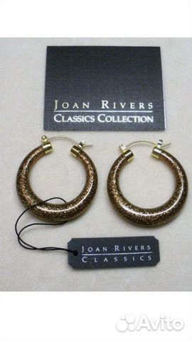 Винтажные серьги-кольца,2 цвета, Joan Rivers,USA