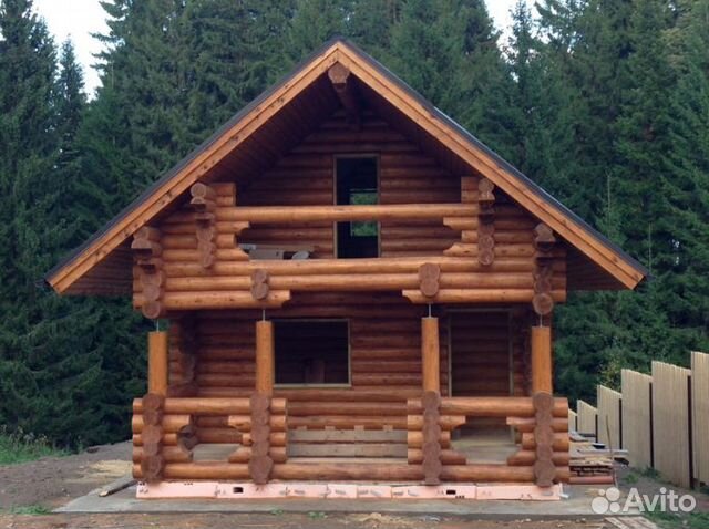 Сруб дома рубленный. Зимний лес. Делянка в Кстово Сруб дома рубленный. Зимний лес. Делянка в Кстово