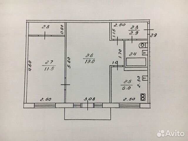 2-к квартира, 44.6 м², 3/5 эт.