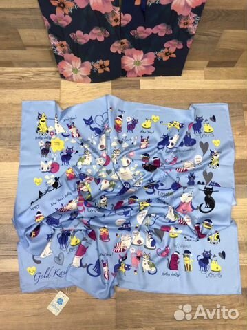 Новый женский шёлковый платок Gold Kashkha