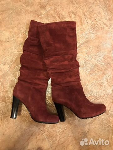 Сапоги замшевые, демисезонные