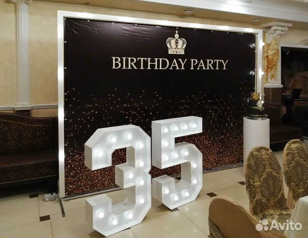 Цифры с лампочками на Юбилей или День Рождения