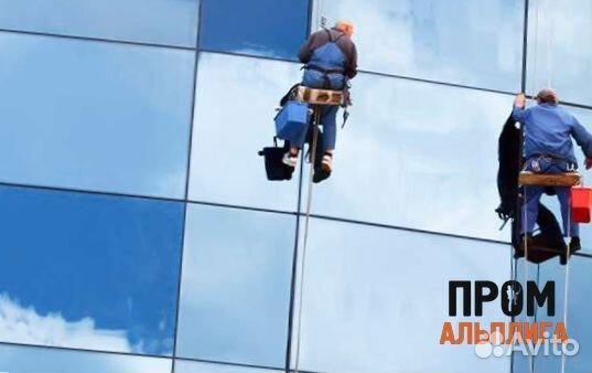 Мойка фасадов автокраном/альпинистами с гарантией