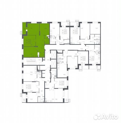 3-к квартира, 72 м², 9/13 эт. 3-к квартира, 72 м², 9/13 эт.