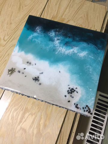 Интерьерная картина из эпоксидной смолы Море / Оке