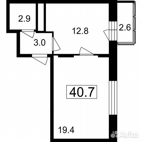1-к квартира, 38.1 м², 6/7 эт.