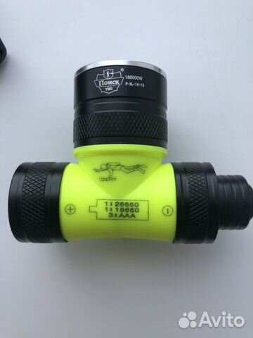 Фонарь для дайвинга налобный желтый, белый свет