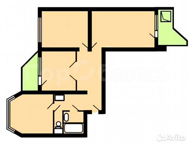 3-к квартира, 74 м², 2/25 эт. 3-к квартира, 74 м², 2/25 эт.