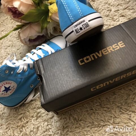 Кеды высокие голубые стильные converse 38 размер Кеды высокие голубые стильные converse 38 размер