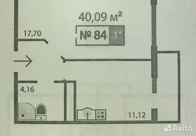 1-к квартира, 40.1 м², 9/17 эт. 1-к квартира, 40.1 м², 9/17 эт.