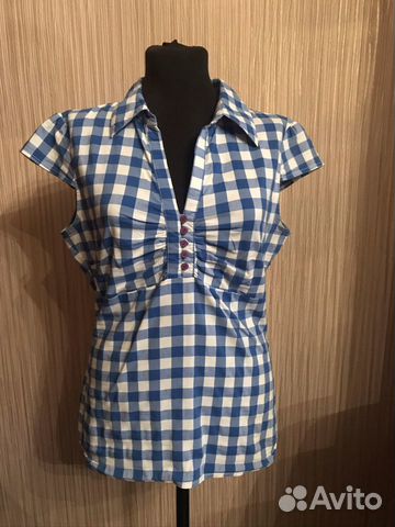 Рубашка в клеточку с коротким рукавом Рубашка в клеточку с коротким рукавом