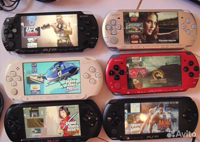 PSP портативная консоль на выбор 3 цвета, 3 модели